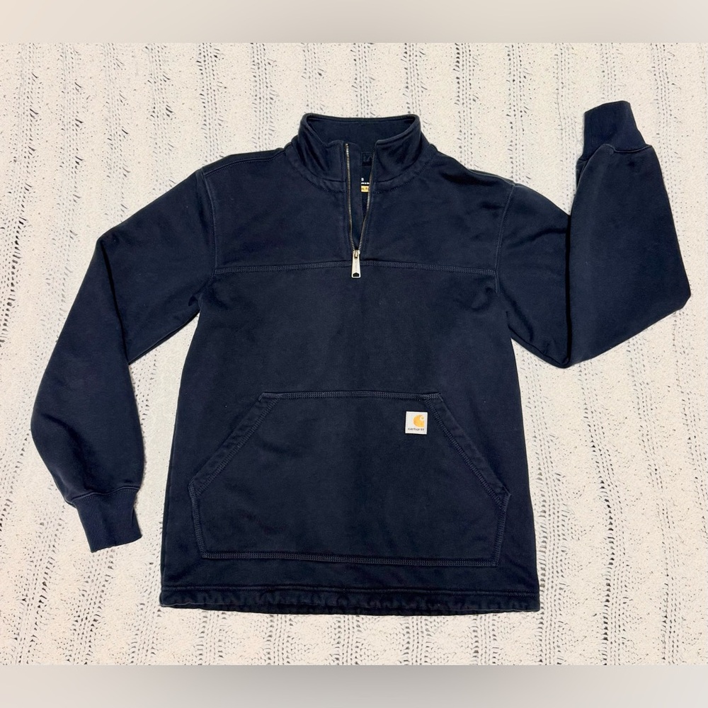 Carhartt Men's Dark Blue Quartet Zip-Up Sweater